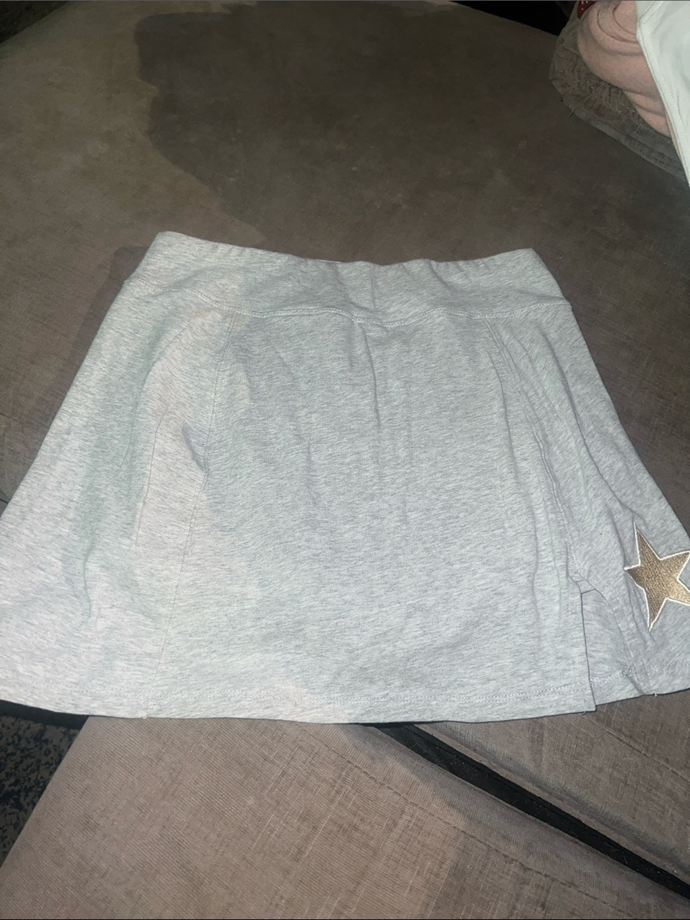 Light Gray Circle Skirt with Gold Star Accent
